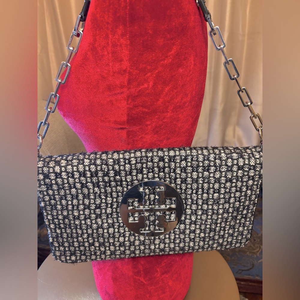 TORY BURCH REVA TWEED BAG/CLUTCH - Pre Owned - Great Condition - Picture 3 of 14